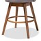 Baxton Studio Carra Grey Upholstered Walnut-Finished Wood Swivel Counter Stool, PK2 157-9652 - alternate 4